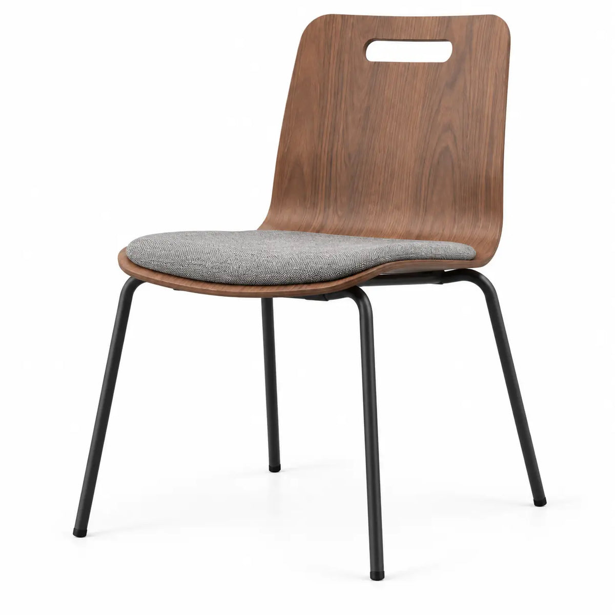 Silla con respaldo con patas elevadas, marrón, gris y negro